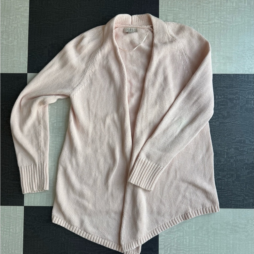 LOFT Light Pink Open Front Cardigan
